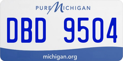MI license plate DBD9504