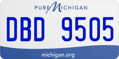 MI license plate DBD9505