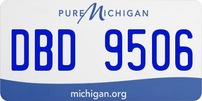 MI license plate DBD9506