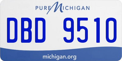 MI license plate DBD9510