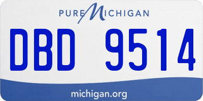 MI license plate DBD9514