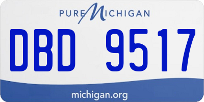 MI license plate DBD9517