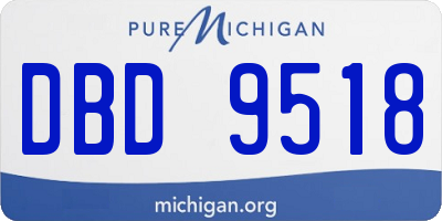MI license plate DBD9518