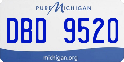 MI license plate DBD9520