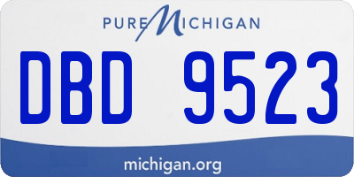 MI license plate DBD9523