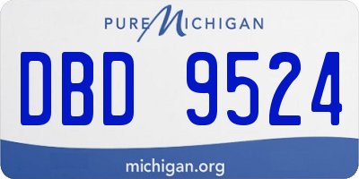 MI license plate DBD9524