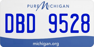MI license plate DBD9528