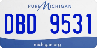 MI license plate DBD9531