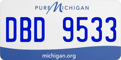 MI license plate DBD9533