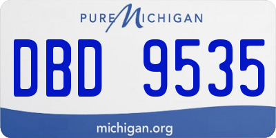 MI license plate DBD9535