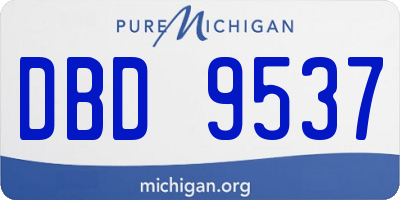 MI license plate DBD9537
