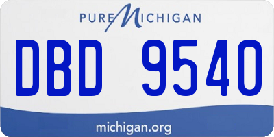 MI license plate DBD9540