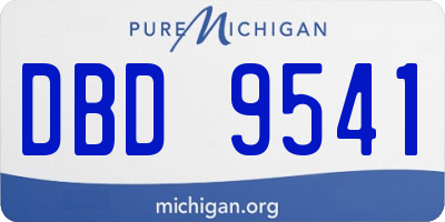 MI license plate DBD9541