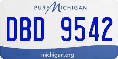 MI license plate DBD9542