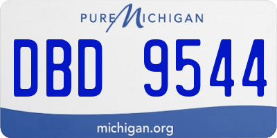 MI license plate DBD9544