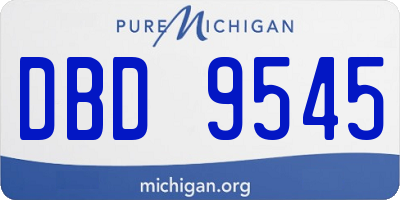MI license plate DBD9545
