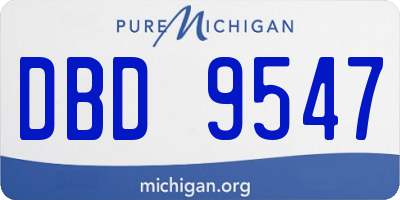 MI license plate DBD9547