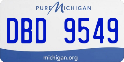 MI license plate DBD9549