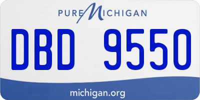MI license plate DBD9550