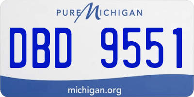 MI license plate DBD9551