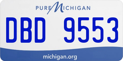 MI license plate DBD9553