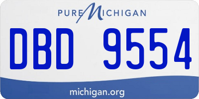 MI license plate DBD9554