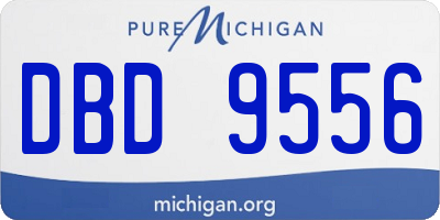 MI license plate DBD9556