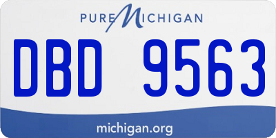 MI license plate DBD9563
