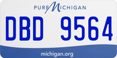 MI license plate DBD9564