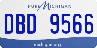 MI license plate DBD9566