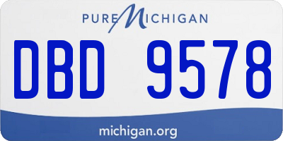 MI license plate DBD9578