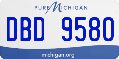MI license plate DBD9580