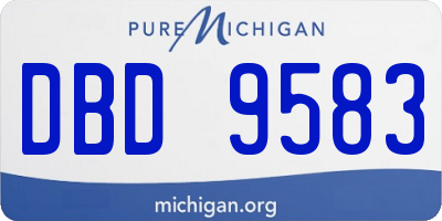 MI license plate DBD9583