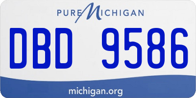MI license plate DBD9586