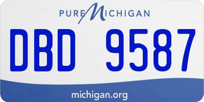 MI license plate DBD9587