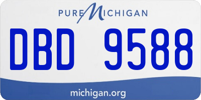 MI license plate DBD9588