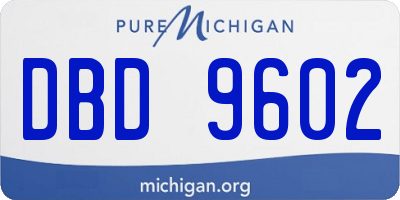 MI license plate DBD9602