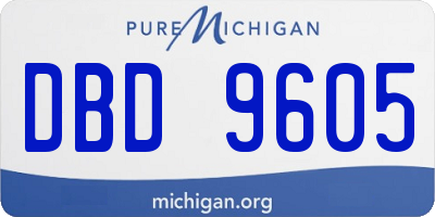 MI license plate DBD9605
