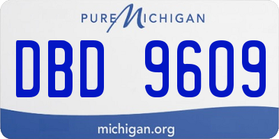 MI license plate DBD9609