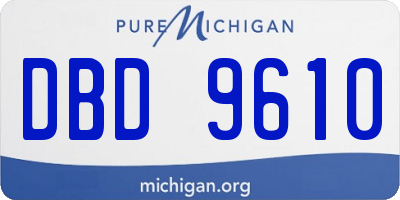 MI license plate DBD9610