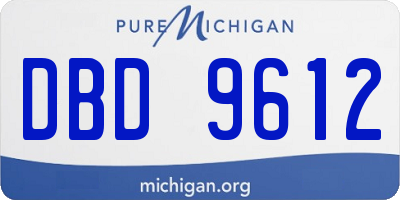 MI license plate DBD9612