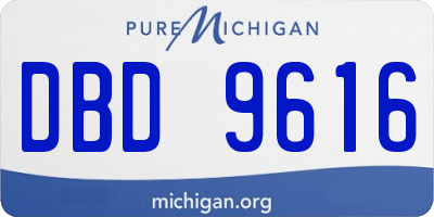 MI license plate DBD9616