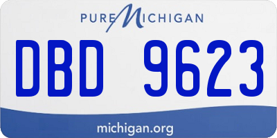 MI license plate DBD9623