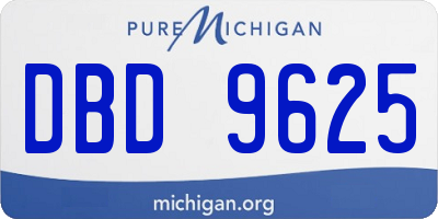 MI license plate DBD9625