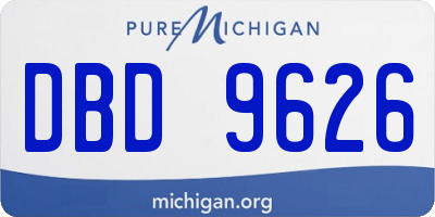 MI license plate DBD9626