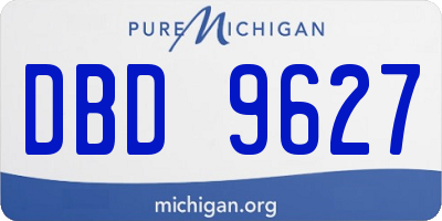 MI license plate DBD9627