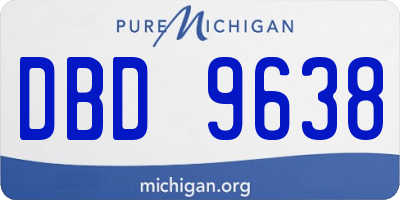 MI license plate DBD9638