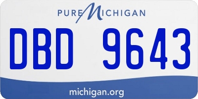 MI license plate DBD9643