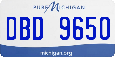 MI license plate DBD9650