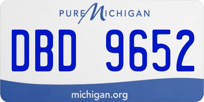 MI license plate DBD9652